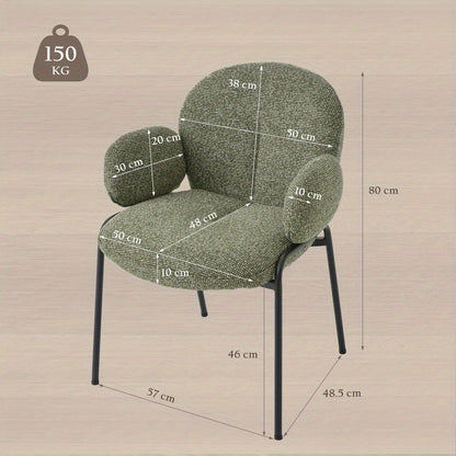 Set van 4 Stijlvolle Scandinavische Eetkamerstoelen – Gebogen Accentstoelen met Verstelbare Poten – Gestoffeerd, Grijs, Voor Eetkamer of Woonkamer