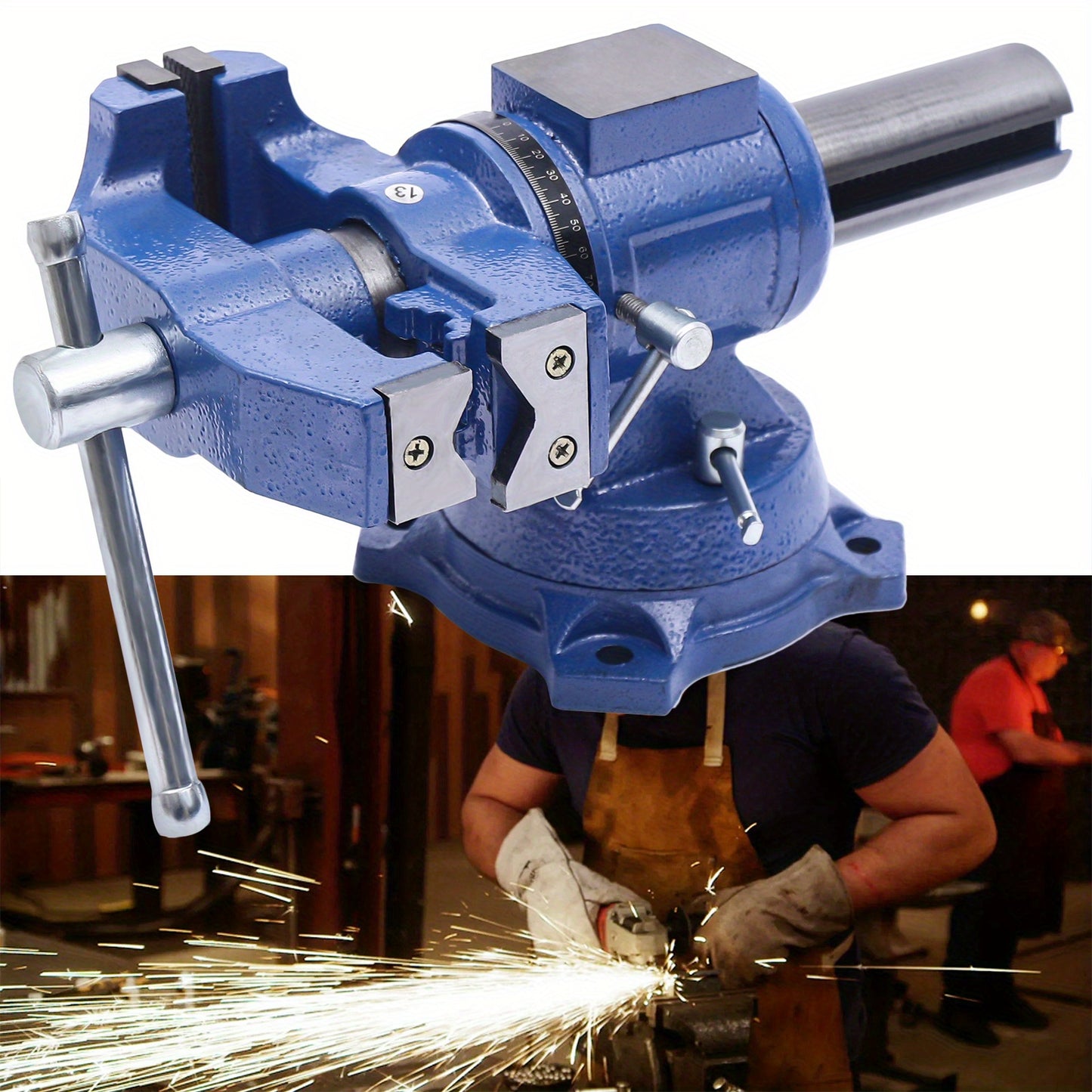 Ijzerbankschroef – Bankschroef – Werkbankschroef – Handbankschroef – Draaibare bankschroef – 4 Inch – 360° Draaibaar – Hardhouten Bek