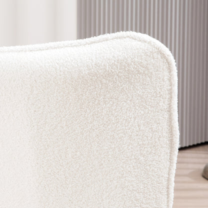 Lounge stoel – Loungestoel – Fauteuil – Relaxstoel – Zithoek stoel – Gestoffeerd met armleuningen – Met metalen poten – Crèmewit – Comfortabele zit