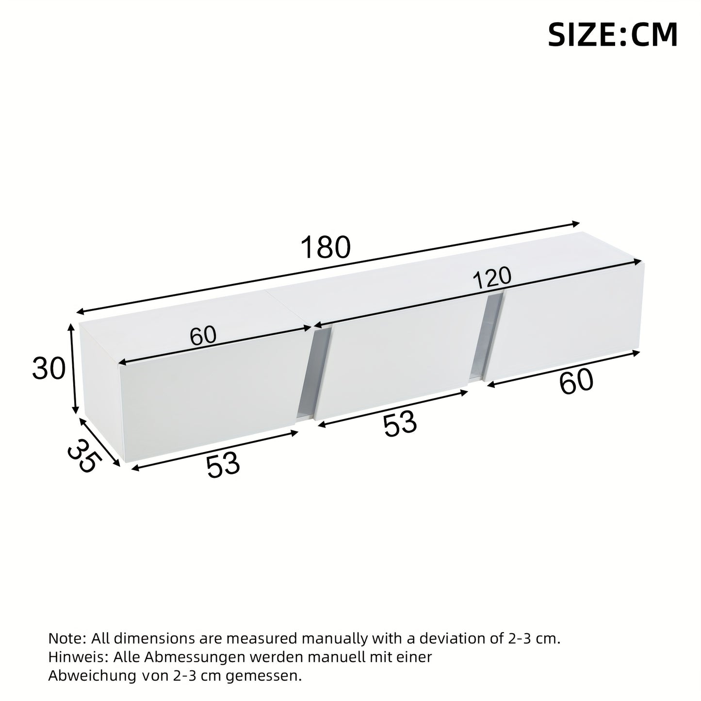 Tv-meubel – Tv-kast – Media-meubel – Entertainmentmeubel – TV-dressoir – Modern Minimalistisch Design – Ruimtebesparend Met 3 Deuren – Eenvoudige Montage – Licht Kleur Variant