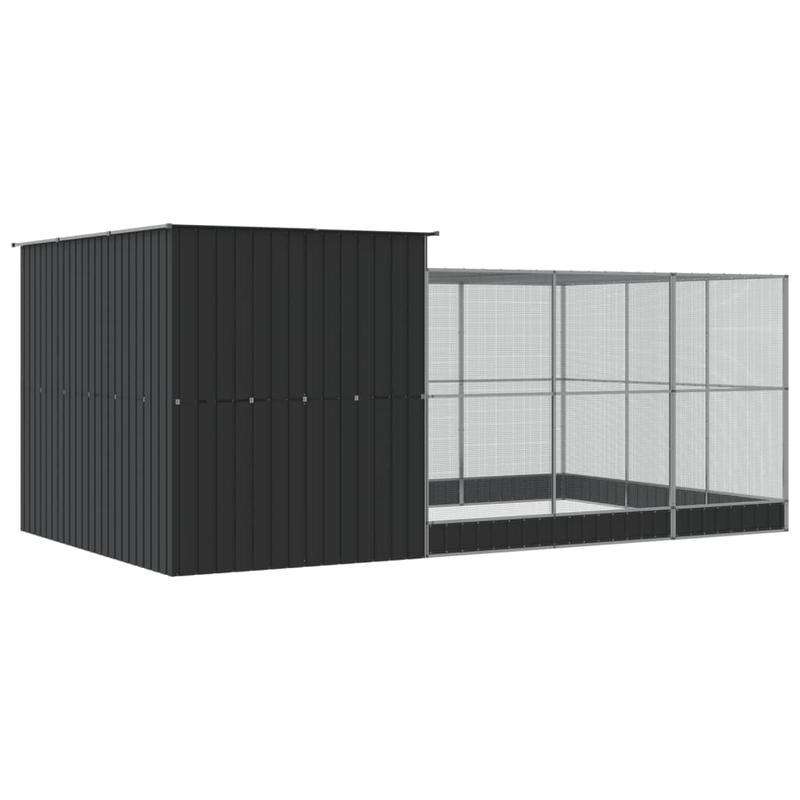 Volière – Vogelschuur – Vogelhuis – Vogelkooi – Vogelstandaard – Gegalvaniseerd Staal – Ruim 497x303x216 cm – Weerbestendig Poedercoating