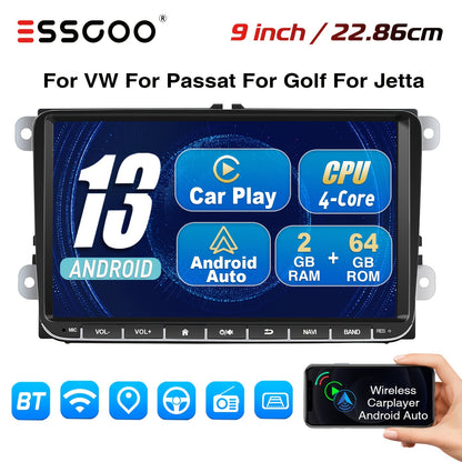 Android Autoradio – Auto Multimedia Systeem – Auto Entertainment – Navigatiesysteem – Infotainmentsysteem – 9 Inch Touchscreen – Draadloze Internetverbinding 2GB RAM 64GB Opslag