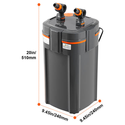 Buitenfilter Aquarium – Aquariumfilter – Vissenfilter – Schildpaddenfilter – Kanisterfilter – 2000 L/uur Capaciteit – Stil Met UV-C Lamp
