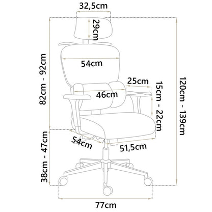 Bureaustoel – Office Chair – Kantoorstoel – Gamestoel – Draaistoel – Ergonomisch Mesh Design – Verstelbare Hoogte en Rugleuning