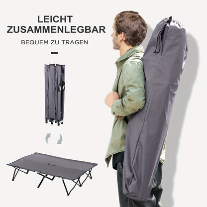 Campingbed – Reisbed – Veldbed – Opvouwbaar – Draagbaar – Stalen Frame – Weerbestendig Oxford – 193 x 125 x 40 cm – Max. 136 kg Belastbaar