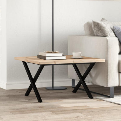 Modern X-Frame Coffee Table - Heavy-Duty Pine Wood & Steel Construction, Lightweight Living Room Center Table, Easy Assembly, Minimalist Industrial Design for Indoor/Outdoor Use - Space-Saving Furniture for Apartments, Houses