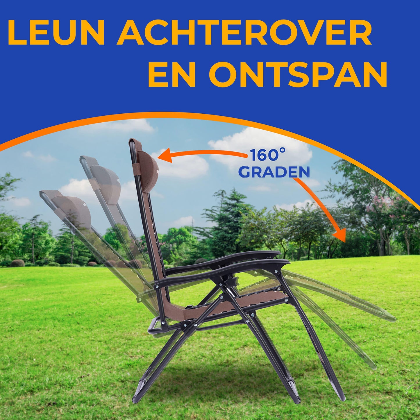 Lounge Stoel Set – Tuinstoel – Strandstoel – Relaxstoel – Ligstoel – Verstelbaar en Opvouwbaar – Inclusief Afneembaar Kussen en Zijtafel