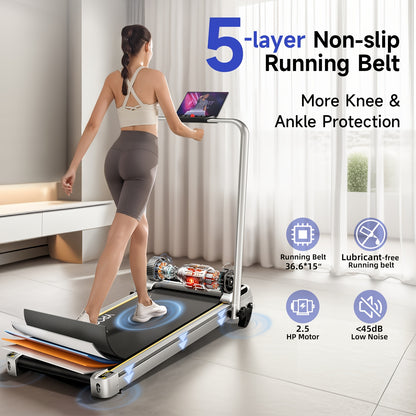 Loopband – Wandelband – Walking Pad – Treadmill – Hometrainer – Inklapbaar – Met Hellingsfunctie – Stille Motor – App Bediening