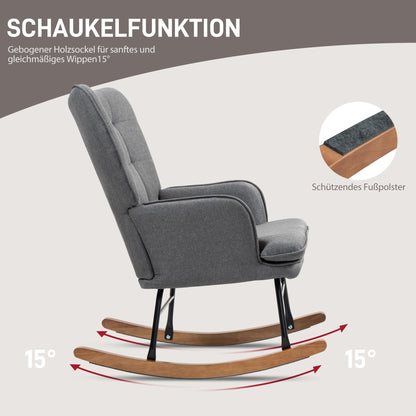 Draaifauteuil – Relaxstoel – Zithoekstoel – Lounge Stoel – Fauteuil Met Voetenbank – Donkergrijs Linnenlook – 360° Draaibaar – Max 130 kg Belastbaar