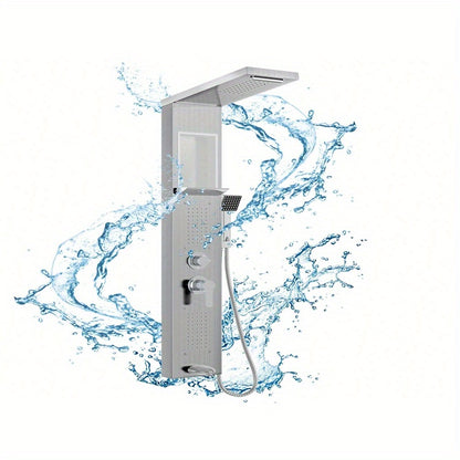 Douchesysteem – Douchepaneel – Doucheset – Douchekolom – Regendouche – RVS – 122 cm Hoog – Inclusief Handdouche - Zilver