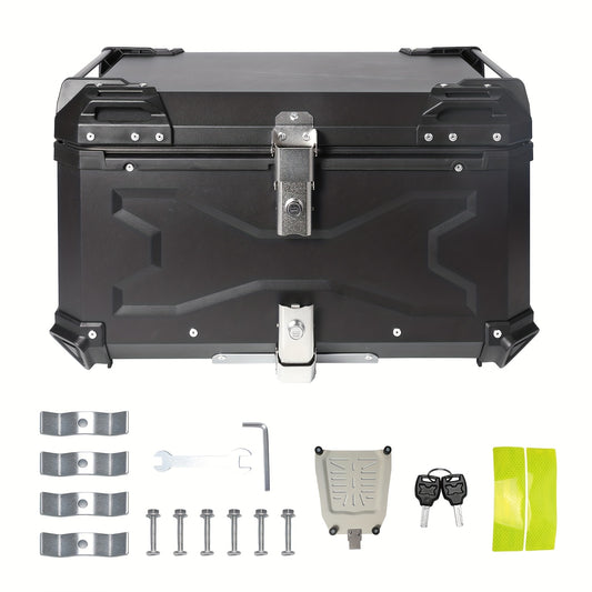 GOXTOOLBOX Universal Motorcycle Tailgate 55/65 Liters Large Capacity, Helmet And Gear Organizer, Waterproof And Shatterproof with Reflective Strip, Liner And Mounting Accessories for Outdoor Camping