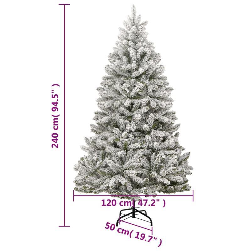Kerstboom – Kunstkerstboom – Dennenboom – Kunstboom – Inklapbare Boom – 240 cm Hoog – Realistisch Besneeuwd Effect – Stevige Metalen Standaard