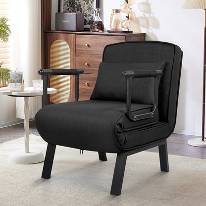 Fauteuilbed – Relaxstoel – Slaapstoel – Slaapbank – Opvouwbare Fauteuil – Metalen Frame Tot 150kg – Memory Foam Kussen