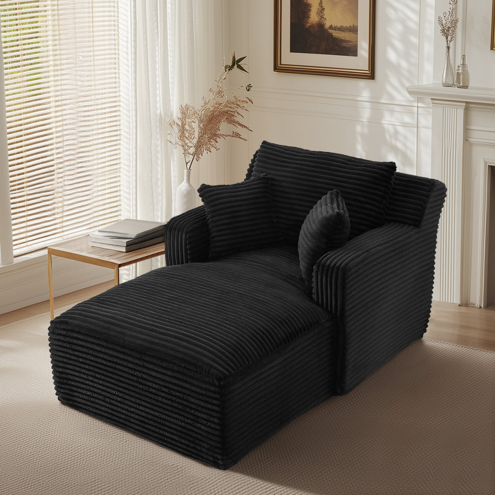 Bankbed – Slaapbank – Chaise Longue – Sofa Bed – Logeerbed – Corduroy Bekleding – Verstelbare Rugleuning – Direct Gebruiksklaar