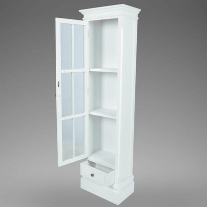 Boekenkast – Boekenrek – Opbergkast – Kast – Vakkenkast – MDF Wit – Vintage Verweerde Afwerking – 3 Planken Met Deur