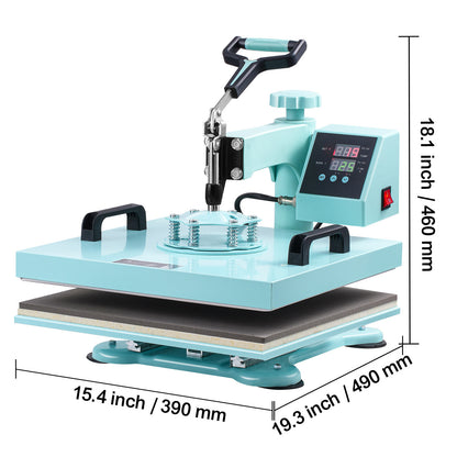 Transferpers – Hittepers – Heat Press – Warmtepers – Drukpers – 8-in-1 Multifunctioneel – Groot Persoppervlak 38x38 cm