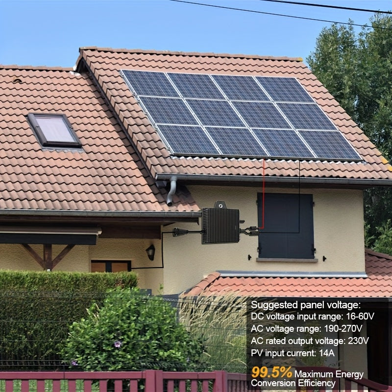 Micro-omvormer Zonne-energie Omvormer – Zonnepaneel Omvormer – Solar Inverter – Grid Tie Omvormer – Hybride Omvormer – 1000W Vermogen – IP67 Waterdicht & WiFi Monitoring
