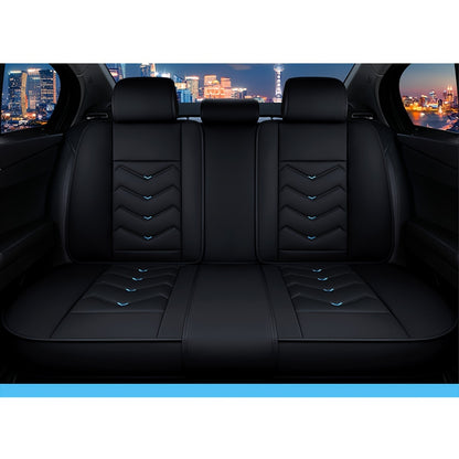 Autostoelhoezen Set – Stoelhoezen Auto – Beschermhoezen – Autostoelbekleding – Universele Stoelhoezen – Waterafstotend PU Leer – Comfortabele Schuimvulling – 6-Zits Zwart Blauw