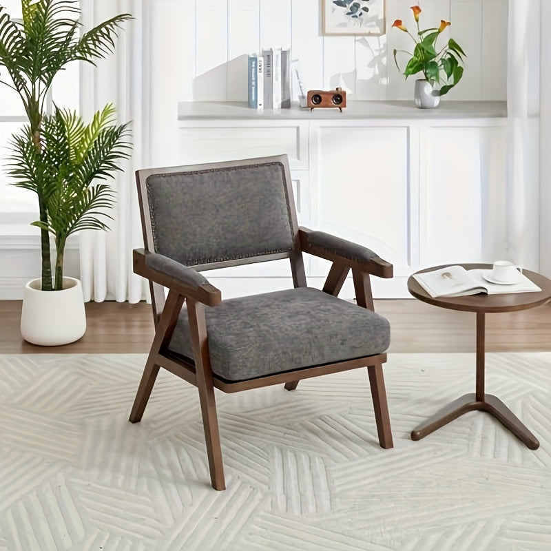 Lounge Chair – Fauteuil – Zitstoel – Armstoel – Relaxstoel – Grijs – Bamboe Frame – Eenvoudige Montage