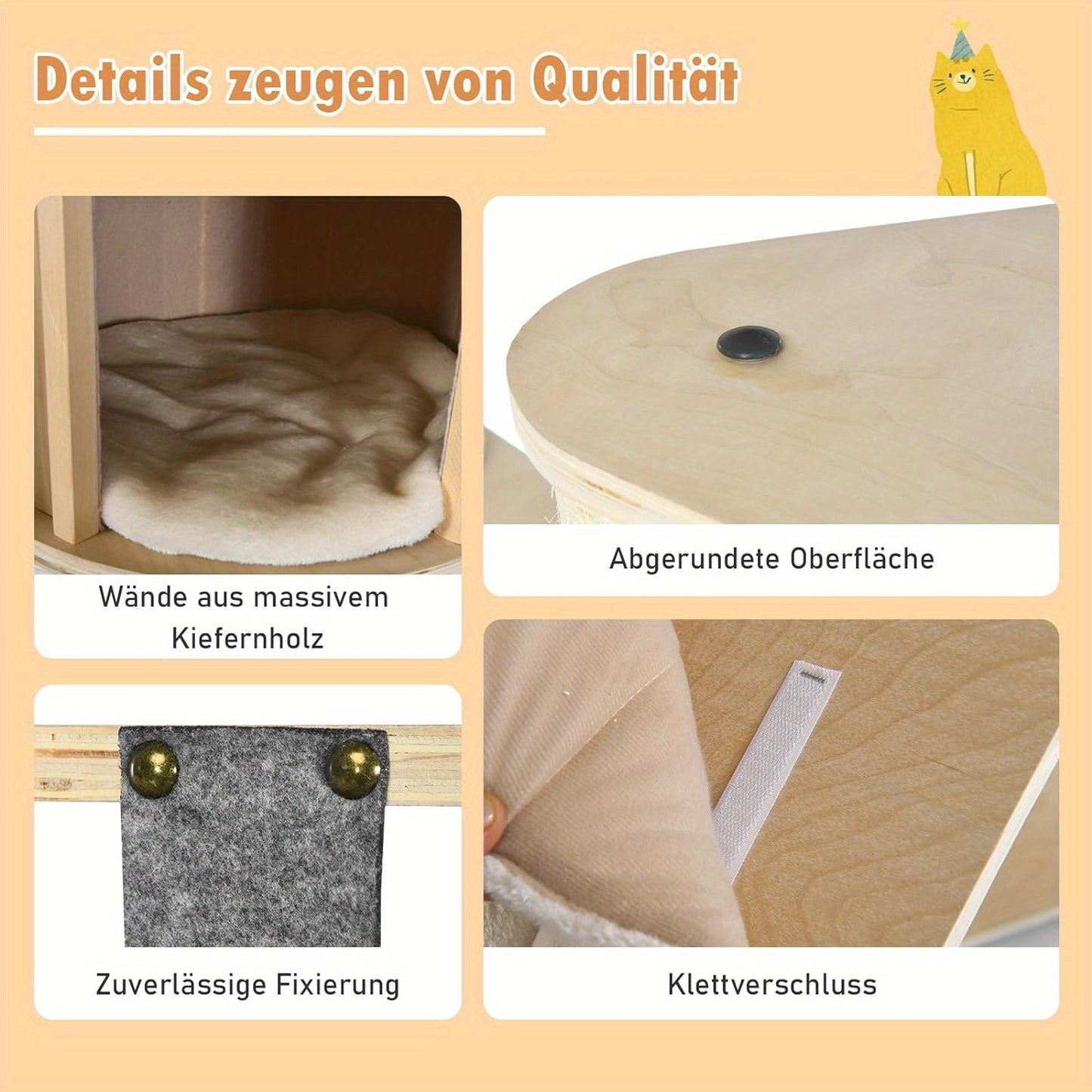 Krabpaal – Kattenboom – Kattenhuis – Kattenkrabpaal – Kattenpaal – 197 cm Hoog – Natuurlijk Hout Met Sisal Palen