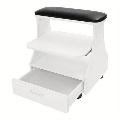 Nagelwagen – Salonwagen – Kappers Trolley – Beauty Trolley – Pedicurewagen – 3 Lagen Opbergniveaus – Stevig MDF Met Melamine Afwerking – 4 Zwenkwieltjes Met Remmen