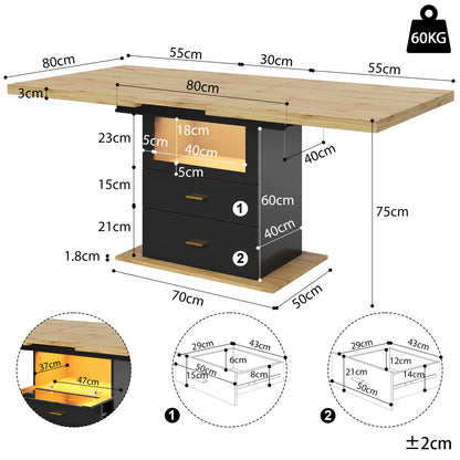 Uitklapbare Tafel – Uitschuifbare Eettafel – Klaptafel – Vouwtafel – Tuintafel – Compact Design – Verlengbaar tot 140 cm – Geschikt voor 6 Personen