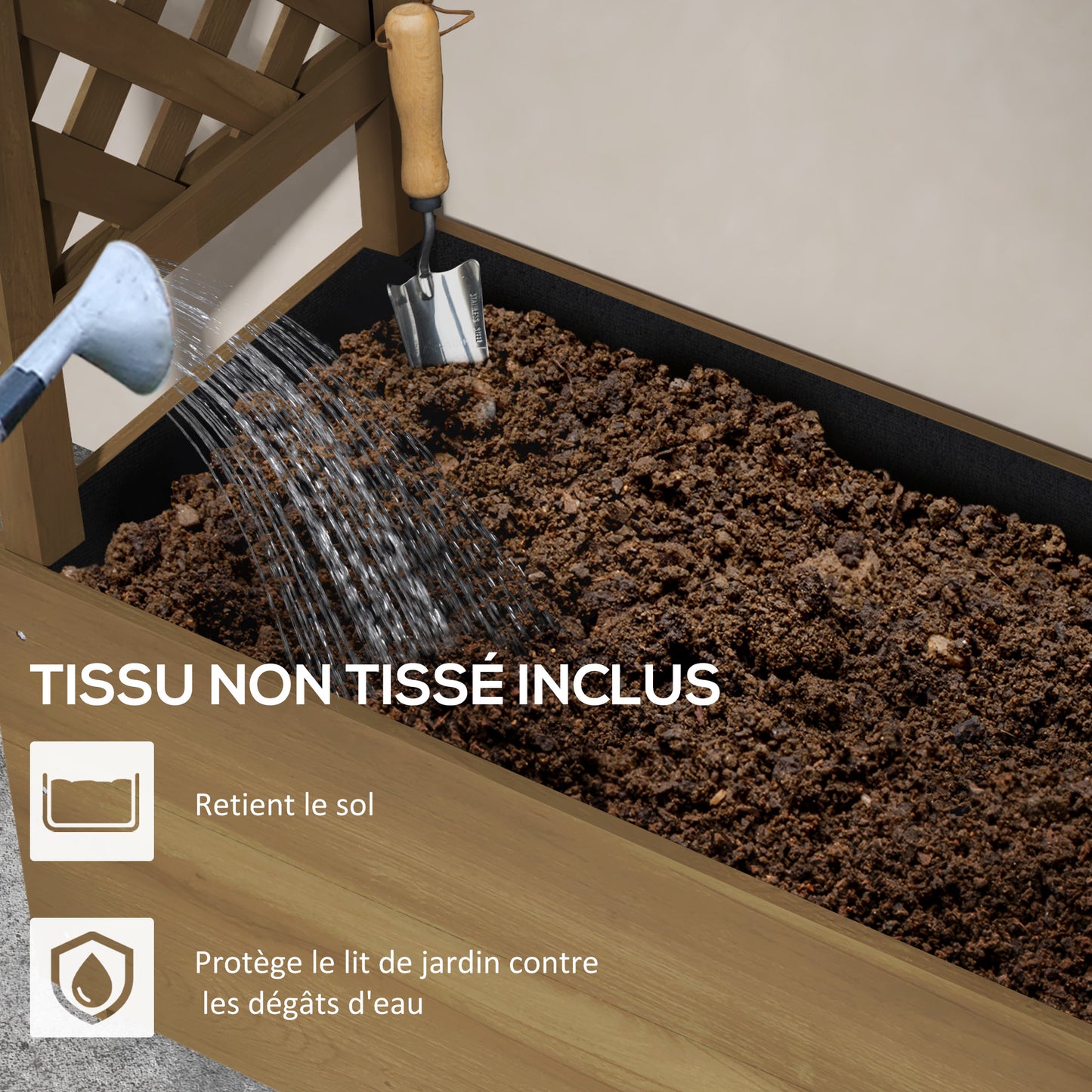 Verhoogde Plantenbak – Bloembak – Tuinbak – Plantvak – KlimplantOndersteuning – Duurzaam Vurenhout – Afvoergat Met Drainage