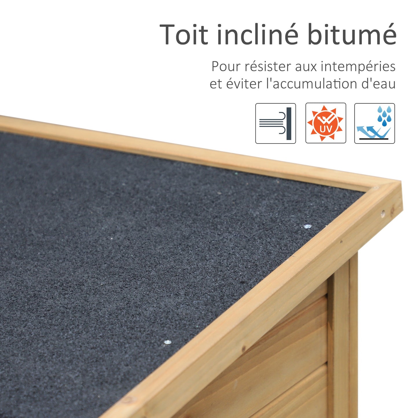 Tuinkast – Tuinberging – Gereedschapskast – Tuinkastje – Buitenberging – Geïmpregneerd vurenhout – Weerbestendig bitumen dak – 87x46x96 cm – Dubbele opbergruimte met plank