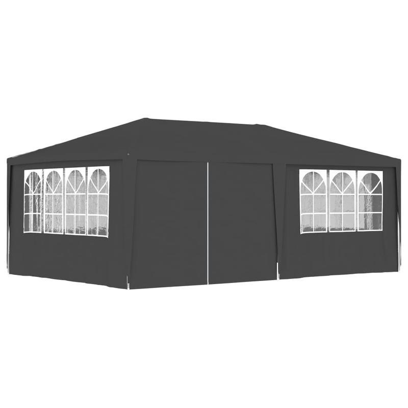 Feesttent – Partytent – Paviljoen – Tuinent – Tuintent – 4x6 meter – Waterdicht 90 g/m² PVC – Inclusief Zijwanden – Antraciet