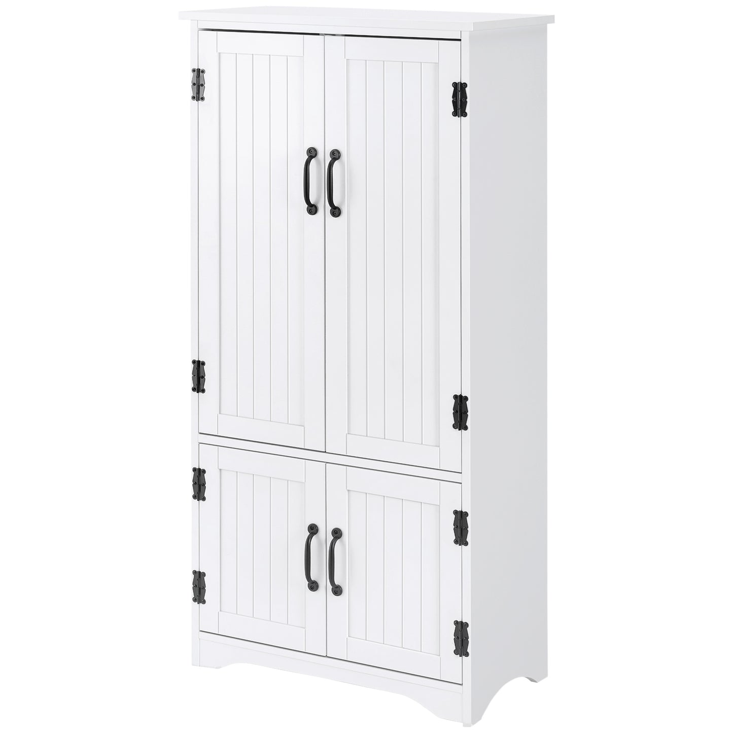 Keukenkast – Keukenkastje – Keukenkast Opbergruimte – Keuken Buffet – Keukenmeubel – Wit MDF – 2 Deuren 3 Planken