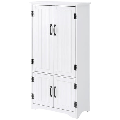 Keukenkast – Keukenkastje – Keukenkast Opbergruimte – Keuken Buffet – Keukenmeubel – Wit MDF – 2 Deuren 3 Planken