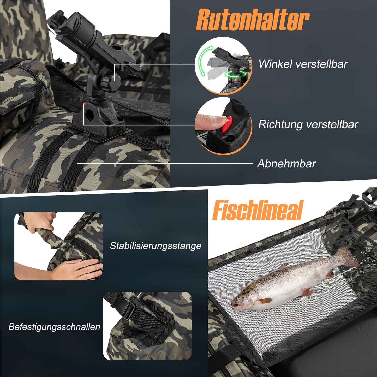 Opblaasboot – Rubberboot – Visboot – Roeiboot – Bellyboot – 150 kg Draagvermogen – Inclusief Hengelhouder en Vismaat