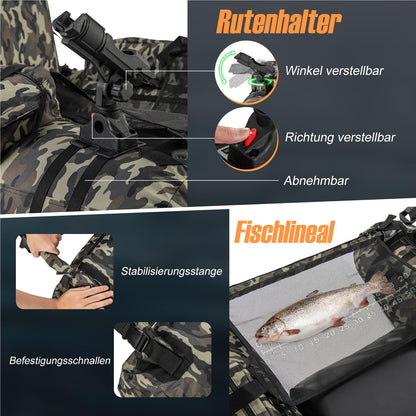 Opblaasboot – Rubberboot – Visboot – Roeiboot – Bellyboot – 150 kg Draagvermogen – Inclusief Hengelhouder en Vismaat