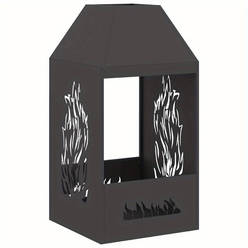 Vuurschaal – Vuurkorf – Tuinhaard – Sfeerhaard – Vuurton – Zwart Staal – Compact 50x50x100 cm – Duurzaam en Stevig