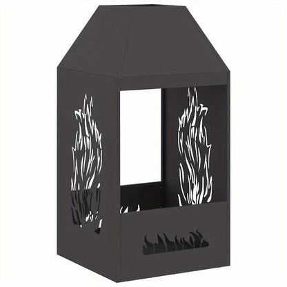 Vuurschaal – Vuurkorf – Tuinhaard – Sfeerhaard – Vuurton – Zwart Staal – Compact 50x50x100 cm – Duurzaam en Stevig