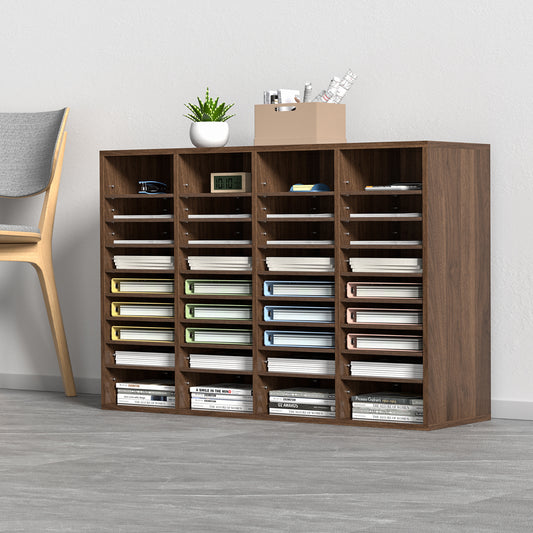Houten Organizer – Documentenbak – Opbergvak – Bureau Organizer – Archiefkast – 36 Vakken – MDF Vintage Bruin – Water- en Krasbestendig – Eenvoudig Zelf Te Monteren