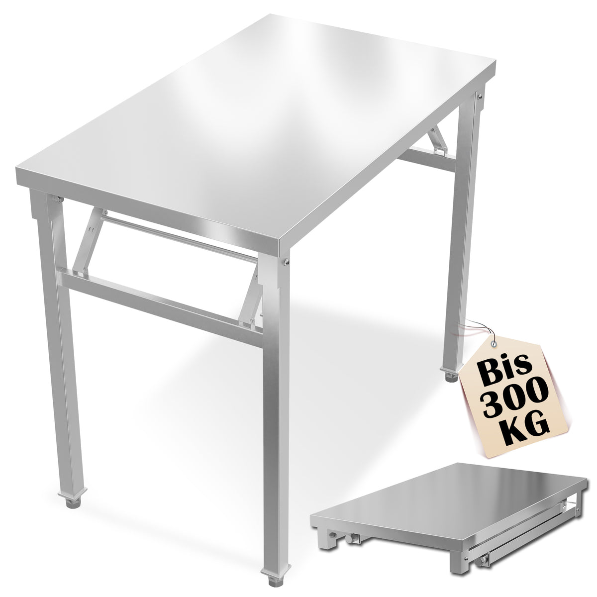 Werkbank – Werktafel – Opvouwbare Werkbank – Inklapbare Werkbank – RVS Werktafel – 120x70x85 cm – Stijlvol Ruimtebesparend Design – Draagkracht Tot 300 kg