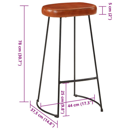Barset – Barkrukken – Bar Stoelen – Bistro Set – Keukenbar Set – Massief Mangohout – Industrieel Metalen Frame – Comfortabele Zitting – Kunstleer Bekleding – Bruin