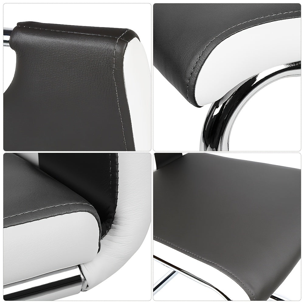 Eetkamerstoel – Stoel – Kuipstoel – Dining Chair – Dinerstoel – Ergonomisch Design – Gestoffeerd Kunstleer – Set Van 4 – 49x39,5x98,5 cm – Met Gebogen Rugleuning