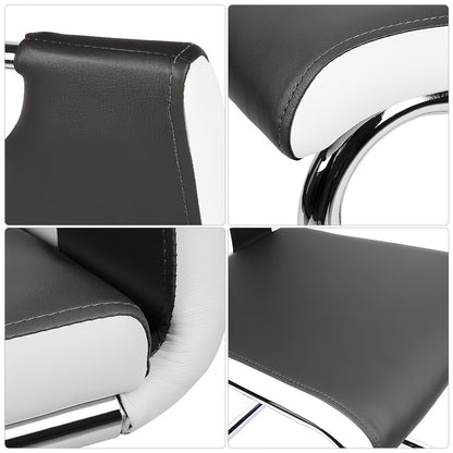 Eetkamerstoel – Stoel – Kuipstoel – Dining Chair – Dinerstoel – Ergonomisch Design – Gestoffeerd Kunstleer – Set Van 4 – 49x39,5x98,5 cm – Met Gebogen Rugleuning