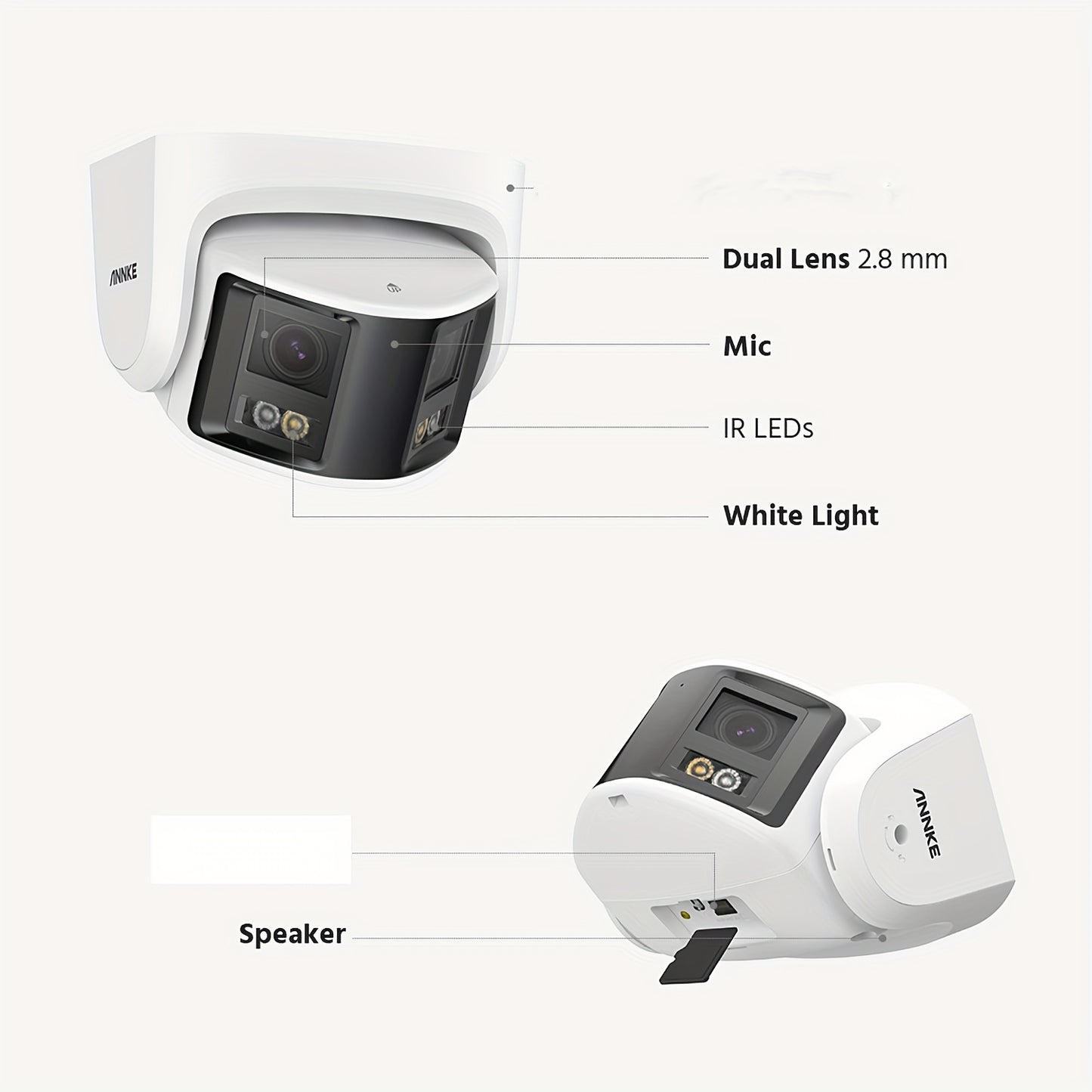 beveiligingscamera – bewakingscamera – buitencamera – ip-camera – draadloze camera – 6MP dual lens – 180° ultra brede kijkhoek – kleurennachtzicht en infrarood – tweezijdige audio – menselijke en voertuigdetectie – PoE voeding