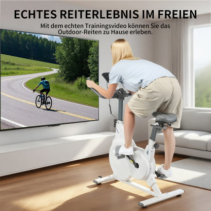 Indoor Hometrainer – Fitnessfiets – Fitness Bike – Exercise Bicycle – Indoor Cycling – Schokabsorberend Ontwerp – Hartslagmeter & Multifunctioneel Display
