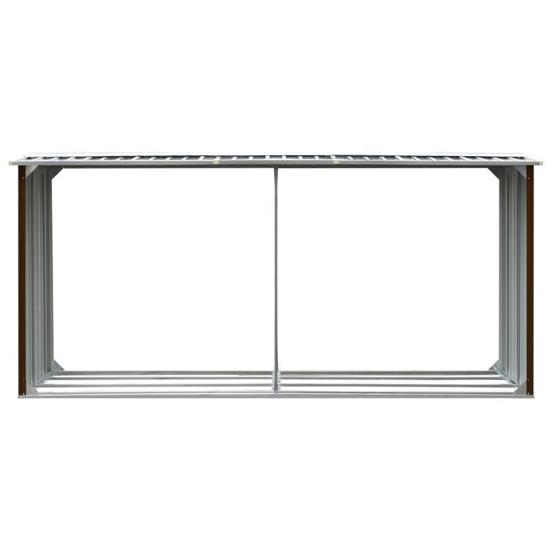 Houtopslagrek – Brandhoutrek – Haardhoutopslag – Houtrek – Houtopslag – Gegalvaniseerd Staal – Extra Lang 330x92x153 cm – Weerbestendig Met Verhoogde Basis
