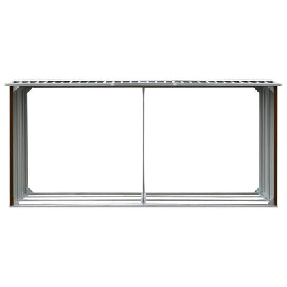 Houtopslagrek – Brandhoutrek – Haardhoutopslag – Houtrek – Houtopslag – Gegalvaniseerd Staal – Extra Lang 330x92x153 cm – Weerbestendig Met Verhoogde Basis