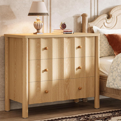 Nachtkastje – Bedside Table – Nachtkast – Bijzettafel – Opbergkast – 3 Lades – Licht Eikenhout – 80x40x75 cm – Compact En Stijlvol