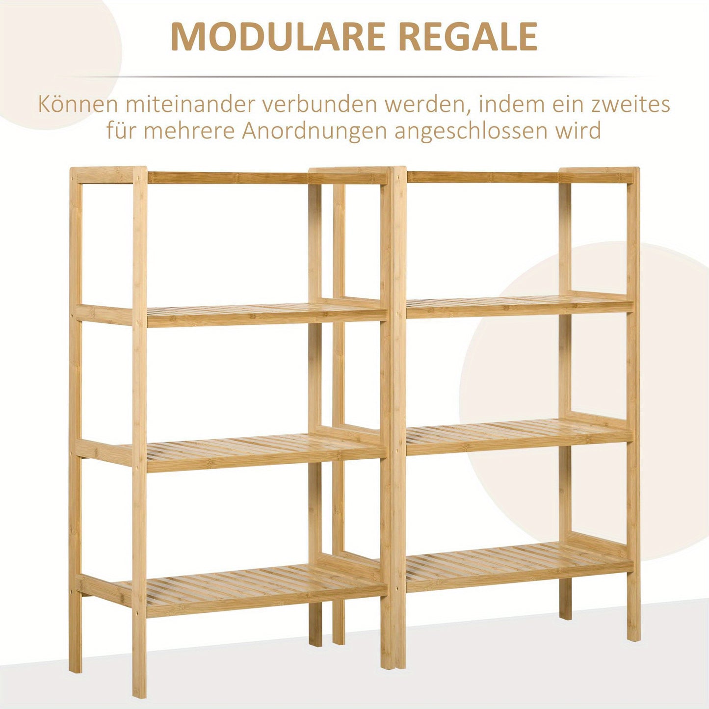 Bamboekast – Opbergkast – Boekenkast – Opbergplank – Kast – 4-laags – Natuurlijk Bamboe – 62x33x112 cm – Duurzaam & Ruim