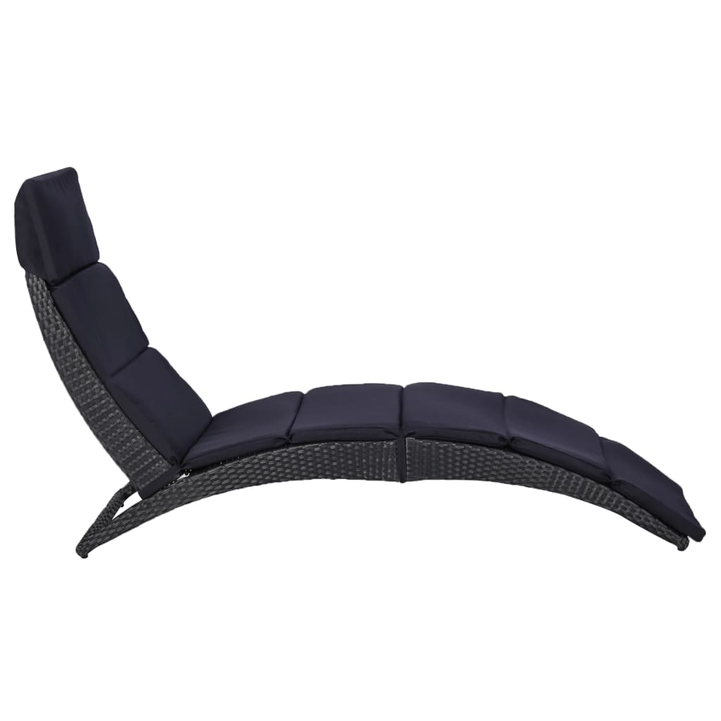 Ligbed – Ligstoel – Zonnebed – Lounger – Tuinstoel – Weerbestendig Poly Rattan – Inclusief Comfortabel Kussen