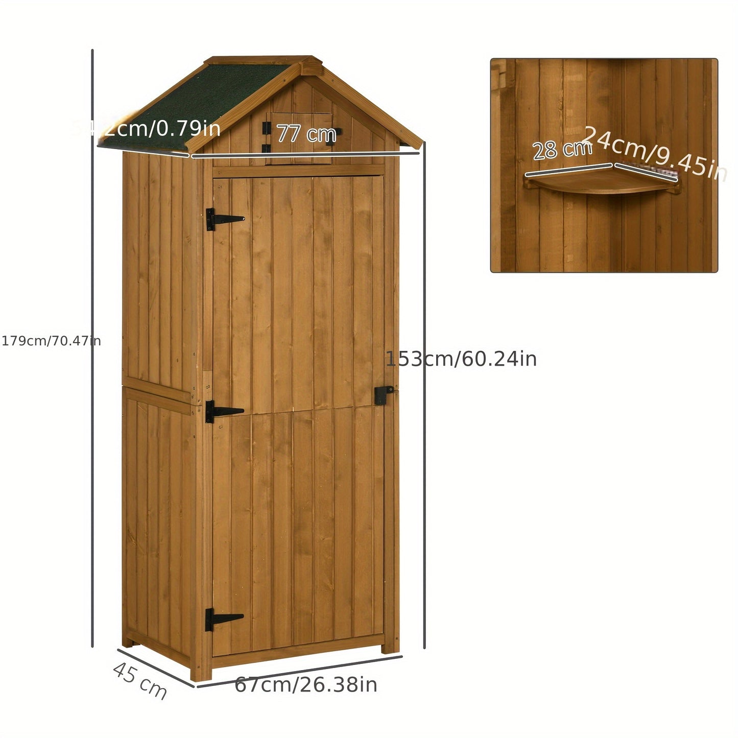 Tuinhuisje – Tuinkastje – Gereedschapsschuur – Tuinschuur – Berging – Hout – Asfalt Dak – Met Raam – 77x54,2x179 cm – Geel Groen