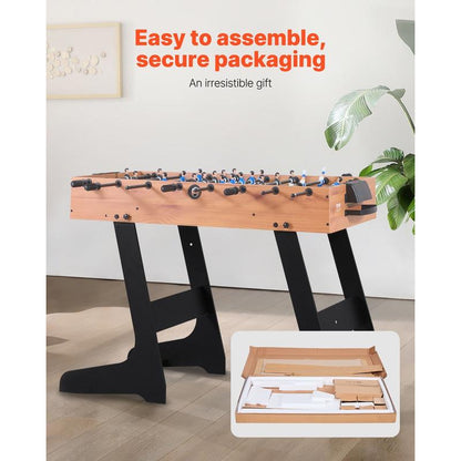 Foldable Table Football Table in Standard Size (1065 X 605 X 810 Mm), Foldable Indoor Football Table for Home, Family And Game Room, Set Includes 2 Balls, Easy to Store Game Table