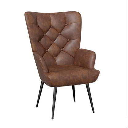 Fauteuil – Modern Stoel – Relaxfauteuil – Gestoffeerde Stoel – Lounge Chair – Bruin – Ergonomisch Design – Zachte Velvet Bekleding